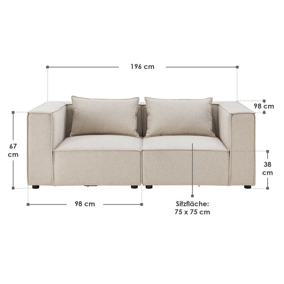 Modulaire Bank / Zitbank Domas S - Beige - Stoffen bekleding - Afbeelding 15