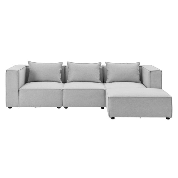 Modulaire Bank / Hoekbank Domas L - Lichtgrijs - Stoffen bekleding - Afbeelding 3