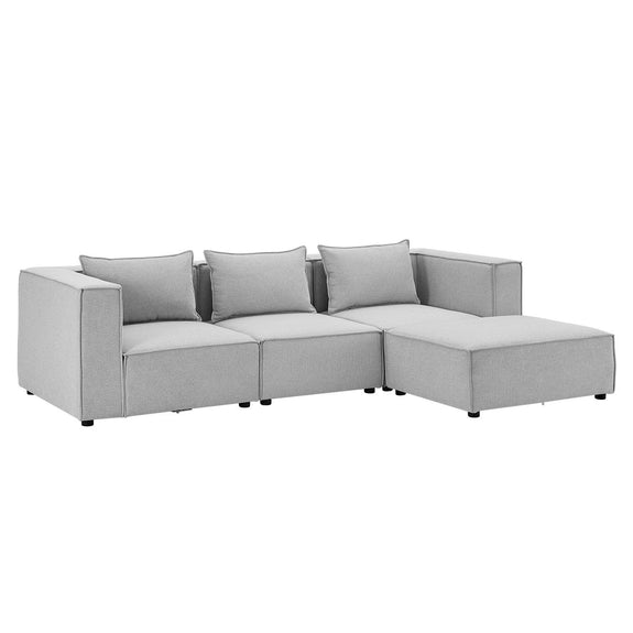 Modulaire Bank / Hoekbank Domas L - Lichtgrijs - Stoffen bekleding - Afbeelding 1
