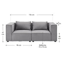 Modulaire Bank / Zitbank Domas S - Donkergrijs - Stoffen bekleding