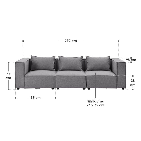 Modulaire Bank / Zitbank Domas M - Donkergrijs - Stoffen bekleding - Afbeelding 16