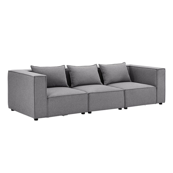 Modulaire Bank / Zitbank Domas M - Donkergrijs - Stoffen bekleding - Afbeelding 1
