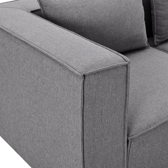 Modulaire Bank / Hoekbank Domas L - Donkergrijs - Stoffen bekleding - Afbeelding 12