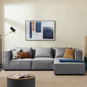 Modulaire Bank / Hoekbank Domas L - Donkergrijs - Stoffen bekleding