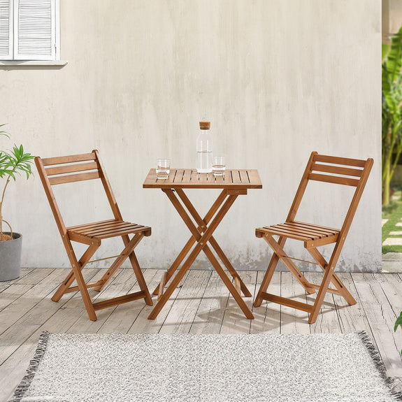 Inklapbare Balkonset / Tuinset Bala - 3-delig - Acaciahout - Teaklook - Afbeelding 2