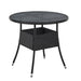 Polyrotan Tuintafel / Bijzettafel / Balkontafel Yoro - Rond - 80 cm - Zwart - Incl. Glasplaat