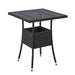 Juskys Polyrotan Tuintafel / Bijzettafel / Balkontafel Yoro - Vierkant - 60 x 60 cm - Zwart - Incl. Glasplaat