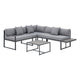 Loungeset / Tuinset St. Tropez - 4 personen - Staal / Hout - Donkergrijs
