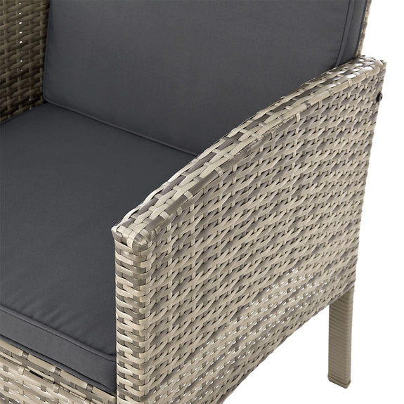 Juskys Loungeset / Tuinset Turijn - 7 personen - Polyrotan - Donkergrijs - Incl. Kussens - Afbeelding 11