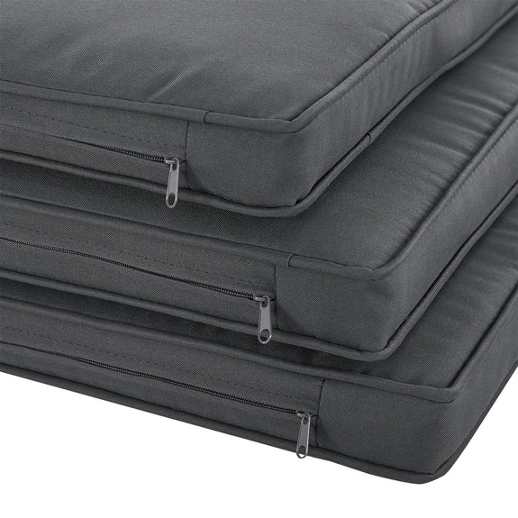 Juskys Loungeset / Tuinset Turijn - 7 personen - Polyrotan - Donkergrijs - Incl. Kussens - Afbeelding 12