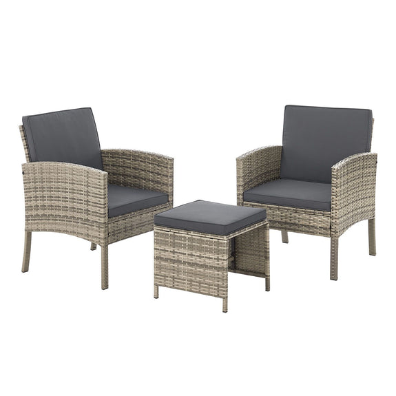 Juskys Loungeset / Tuinset Turijn - 7 personen - Polyrotan - Donkergrijs - Incl. Kussens - Afbeelding 5