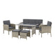 Loungeset / Tuinset Turin - 7 personen - Polyrotan - Donkergrijs - Incl. Kussens