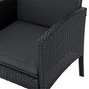 Tuinset / Loungeset / Zitgroep Turin - 7 personen - Polyrattan - Incl. kussens - Zwart
