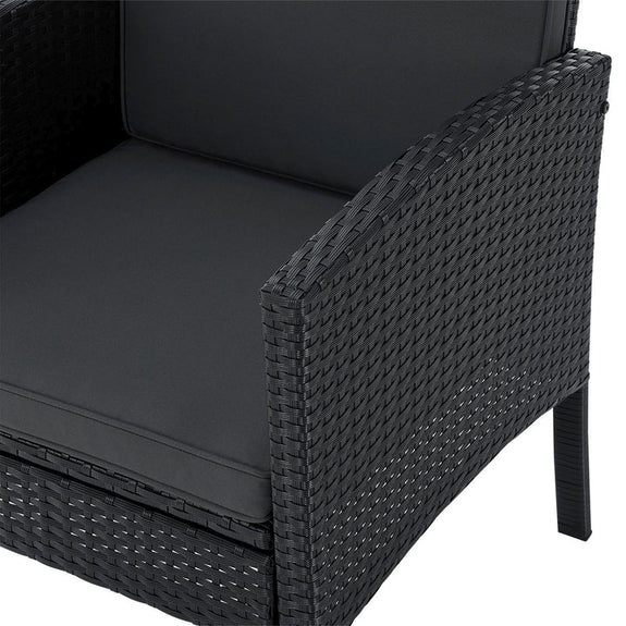 Tuinset / Loungeset / Zitgroep Turin - 7 personen - Polyrattan - Incl. kussens - Zwart - Afbeelding 6