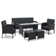 Tuinset / Loungeset / Zitgroep Turin - 7 personen - Polyrattan - Incl. kussens - Zwart