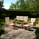 Tuinset / Loungeset / Zitgroep Turin - 7 personen - Polyrattan - Incl. kussens - Crème
