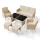 Tuinset / Loungeset / Zitgroep Turin - 7 personen - Polyrattan - Incl. kussens - Crème
