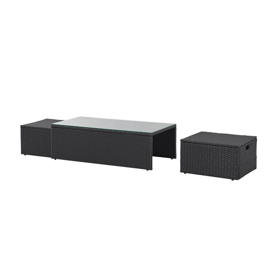Polyrotan Loungeset / Tuinset Salou - Zwart - Incl. Kussens - Afbeelding 12