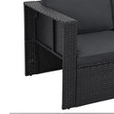 Polyrotan Loungeset / Tuinset Salou - Zwart - Incl. Kussens