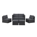 Polyrotan Loungeset / Tuinset Salou - Zwart - Incl. Kussens