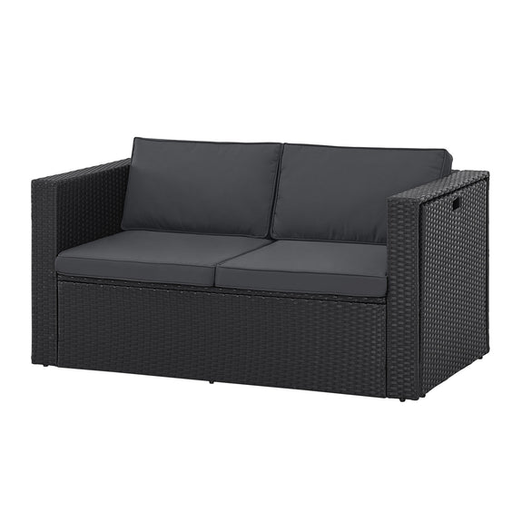 Polyrotan Loungeset / Tuinset Salou - Zwart - Incl. Kussens - Afbeelding 6