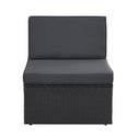 Polyrotan Loungeset / Tuinset Salou - Zwart - Incl. Kussens