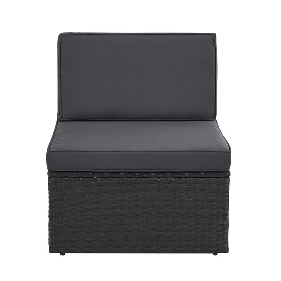 Polyrotan Loungeset / Tuinset Salou - Zwart - Incl. Kussens - Afbeelding 8