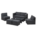 Polyrotan Loungeset / Tuinset Salou - Zwart - Incl. Kussens