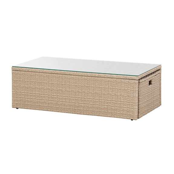 Polyrotan Loungeset / Tuinset Salou - Crème - Incl. Kussens - Afbeelding 11