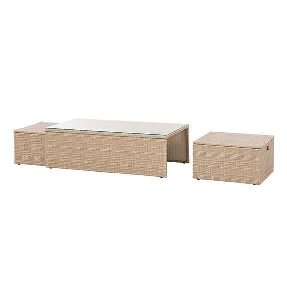 Polyrotan Loungeset / Tuinset Salou - Crème - Incl. Kussens - Afbeelding 12