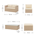 Polyrotan Loungeset / Tuinset Salou - Crème - Incl. Kussens