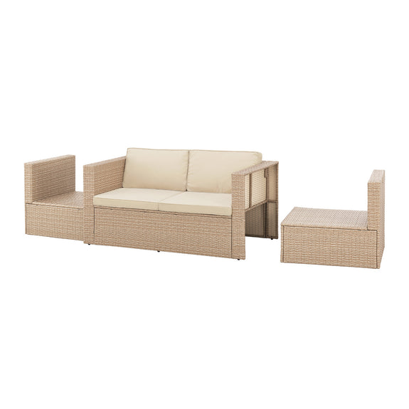 Polyrotan Loungeset / Tuinset Salou - Crème - Incl. Kussens - Afbeelding 5