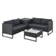Loungeset / Tuinset Santorini - Polyrotan - Modulair - Zwart - Incl. Tafel & Opbergbox