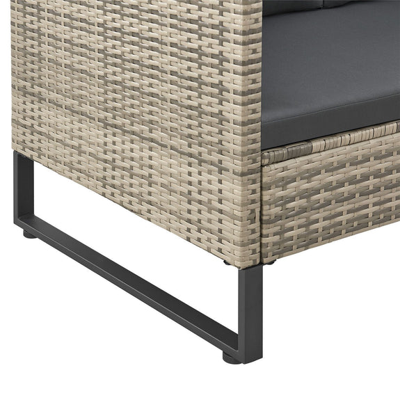 Loungeset / Tuinset Santorini - Polyrotan - Modulair - Grijs - Incl. Tafel & Opbergbox - Afbeelding 12