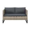 Loungeset / Tuinset Santorini - Polyrotan - Modulair - Grijs - Incl. Tafel & Opbergbox
