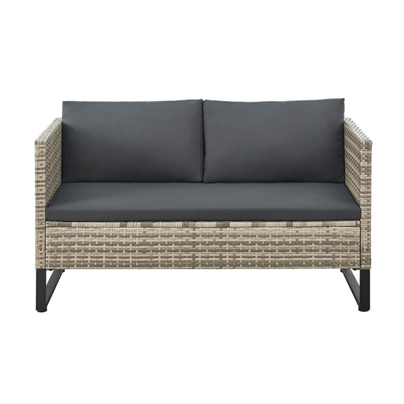 Loungeset / Tuinset Santorini - Polyrotan - Modulair - Grijs - Incl. Tafel & Opbergbox - Afbeelding 4