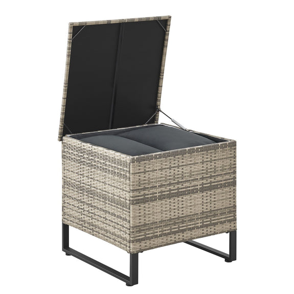Loungeset / Tuinset Santorini - Polyrotan - Modulair - Grijs - Incl. Tafel & Opbergbox - Afbeelding 7