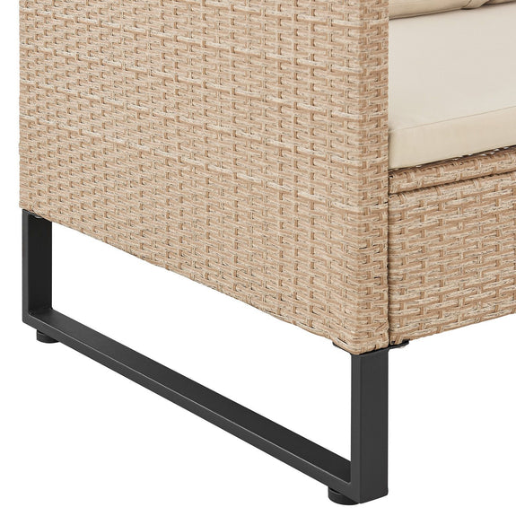 Loungeset / Tuinset Santorini - Polyrotan - Modulair - Crème - Incl. Tafel & Opbergbox - Afbeelding 11