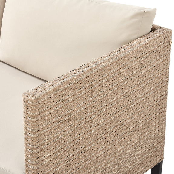 Loungeset / Tuinset Santorini - Polyrotan - Modulair - Crème - Incl. Tafel & Opbergbox - Afbeelding 12