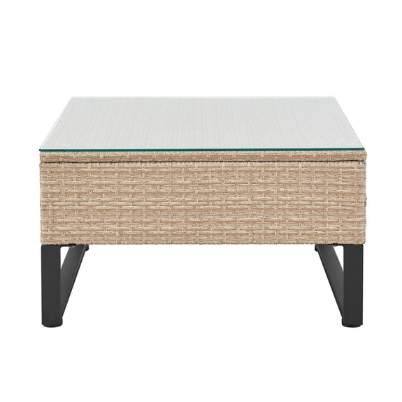 Loungeset / Tuinset Santorini - Polyrotan - Modulair - Crème - Incl. Tafel & Opbergbox - Afbeelding 13