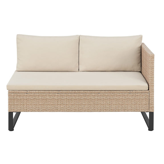 Loungeset / Tuinset Santorini - Polyrotan - Modulair - Crème - Incl. Tafel & Opbergbox - Afbeelding 9