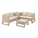 Loungeset / Tuinset Santorini - Polyrotan - Modulair - Crème - Incl. Tafel & Opbergbox