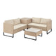 Loungeset / Tuinset Santorini - Polyrotan - Modulair - Crème - Incl. Tafel & Opbergbox