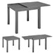 Uitklapbare Tuintafel Laki - 80 x 80 cm - Antraciet - Aluminium