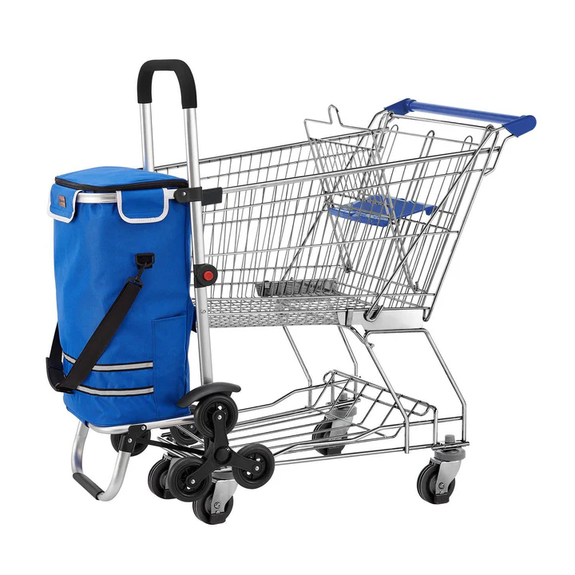 Boodschappentrolley 3in1 - 56L - Voor Trappen - Lichtblauw - Afbeelding 6