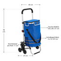Boodschappentrolley 3in1 - 56L - Voor Trappen - Lichtblauw