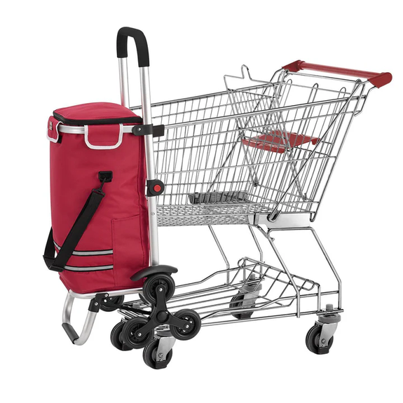Boodschappentrolley 3in1 - 56L - Voor Trappen - Rood - Afbeelding 5