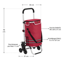 Boodschappentrolley 3in1 - 56L - Voor Trappen - Rood