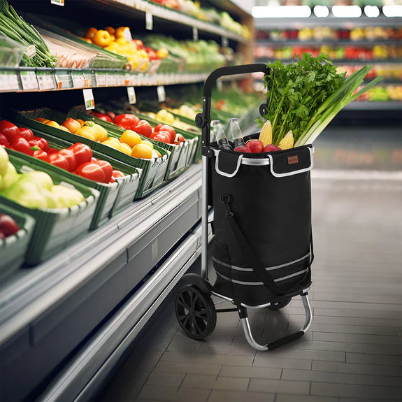 3in1 boodschappentrolley - 56 Liter - Zwart - Afbeelding 2