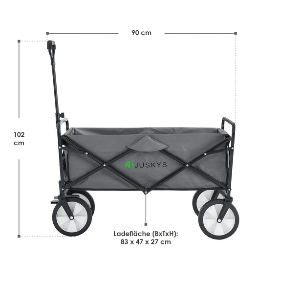 Inklapbare Bolderkar / Transportwagen - Max. 100 kg - Donkergrijs - Afbeelding 15